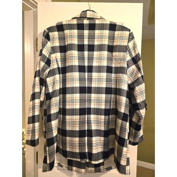 Eloquii Womens Plus Size 16 Blazer Plaid Fully Lined One Button Career - Picture 3 of 5